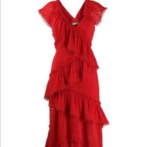 Three Floor Tiered Rouge Dress